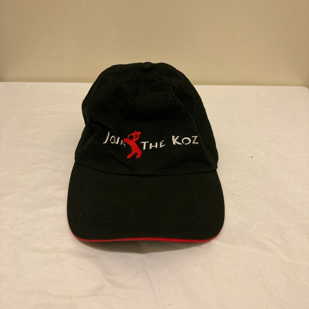 Join The Koz Black Baseball Cap with Red Accent